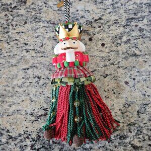 MACKENZIE CHILDS CHRISTMAS COURTLY CHECK TARTAN NUTCRACKER DECORATIVE TASSEL